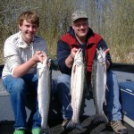 Father and Son with Cowlitz River Steelhead