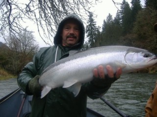 Mike with a big Steelhead caught on March-12th-2012