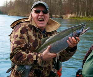 Oliver with 13 pound Cowlitz River Steelhead